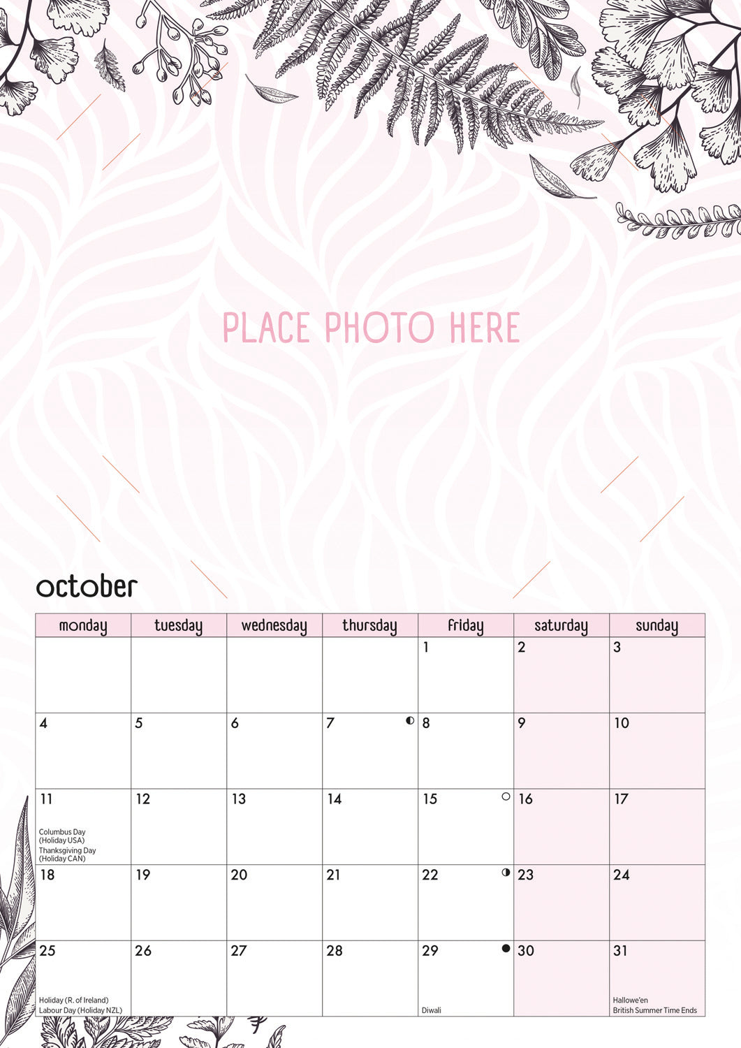 Your Family Photos A4 Calendar 2027