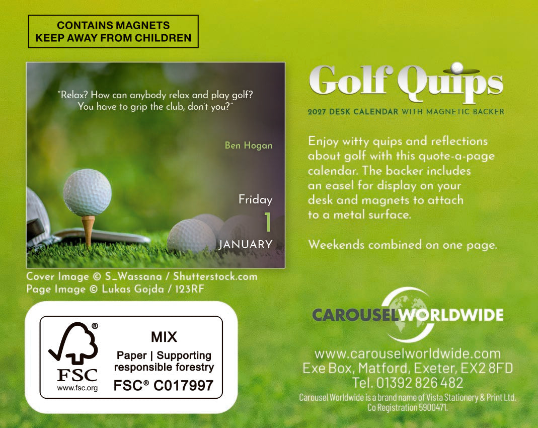 Golf Quips Mini Box Calendar 2027
