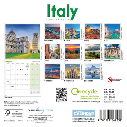Italy Mini Calendar 2027
