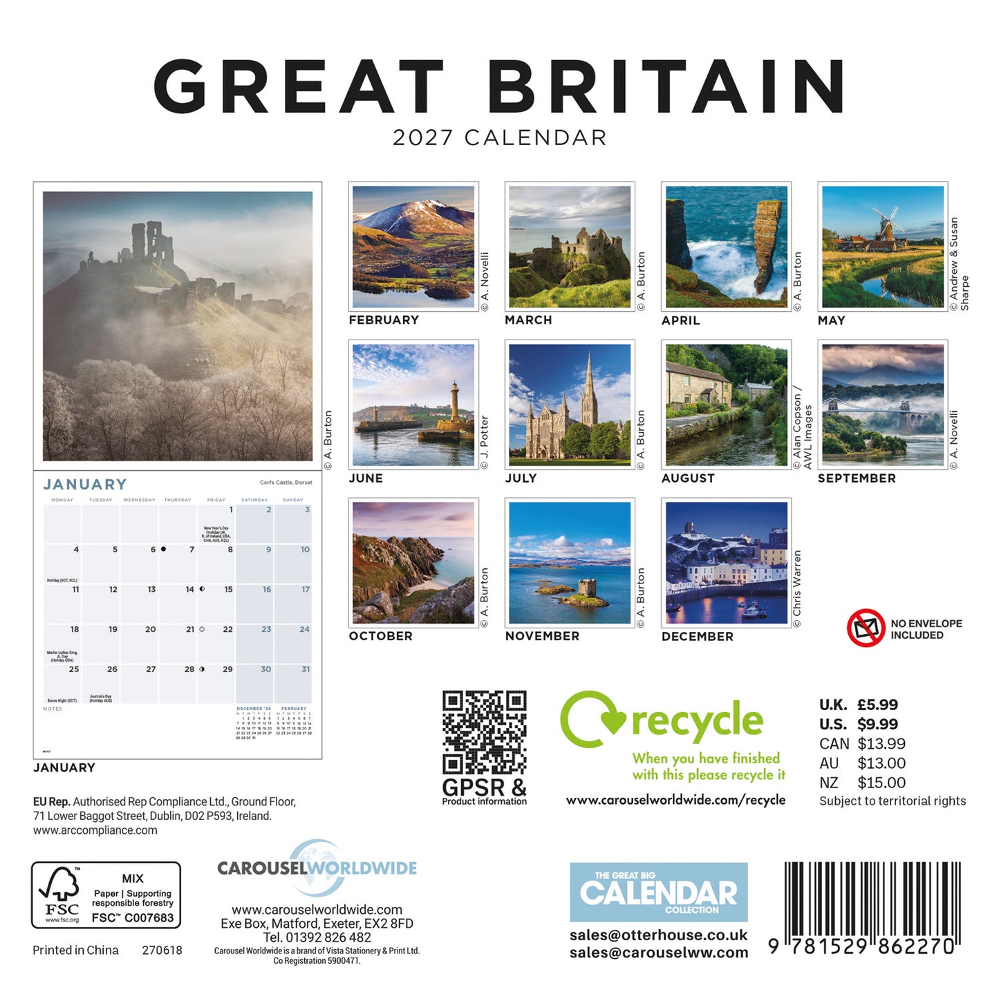 Britain Mini Calendar 2027
