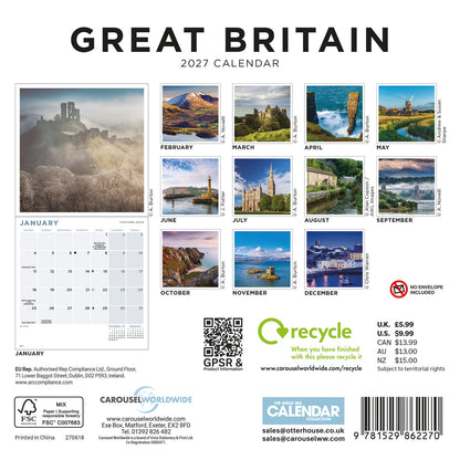 Britain Mini Calendar 2027