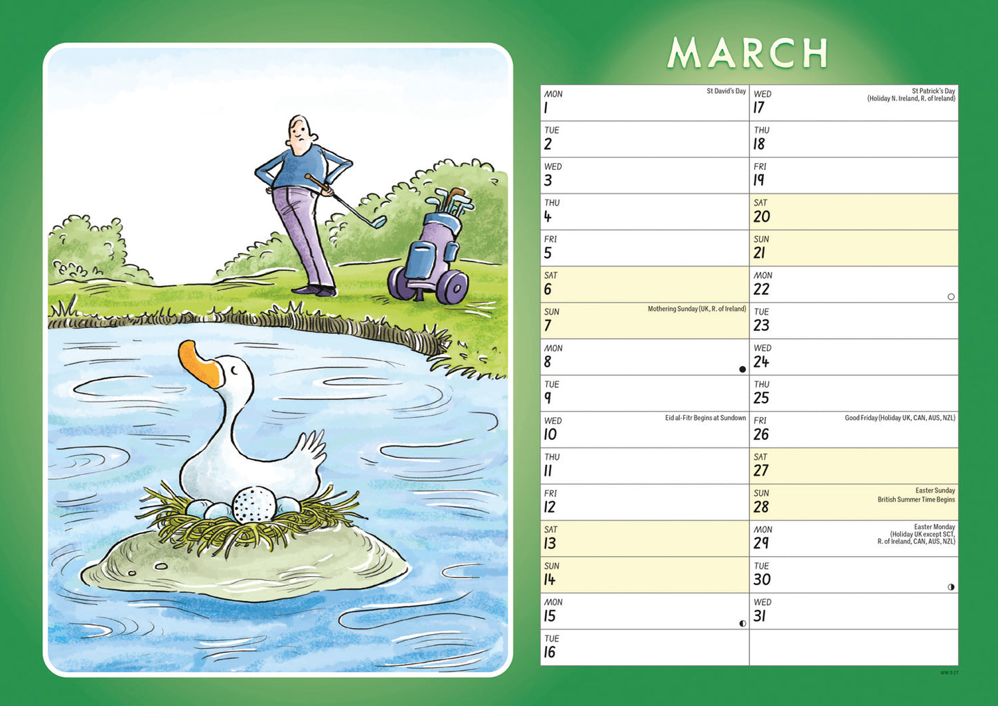 Golf, Young At Heart A4 Calendar 2027