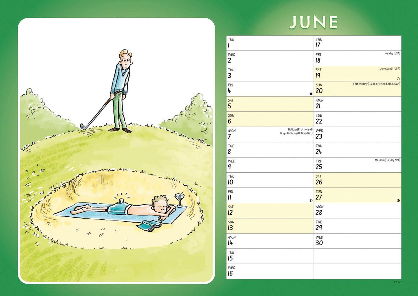 Golf, Young At Heart A4 Calendar 2027