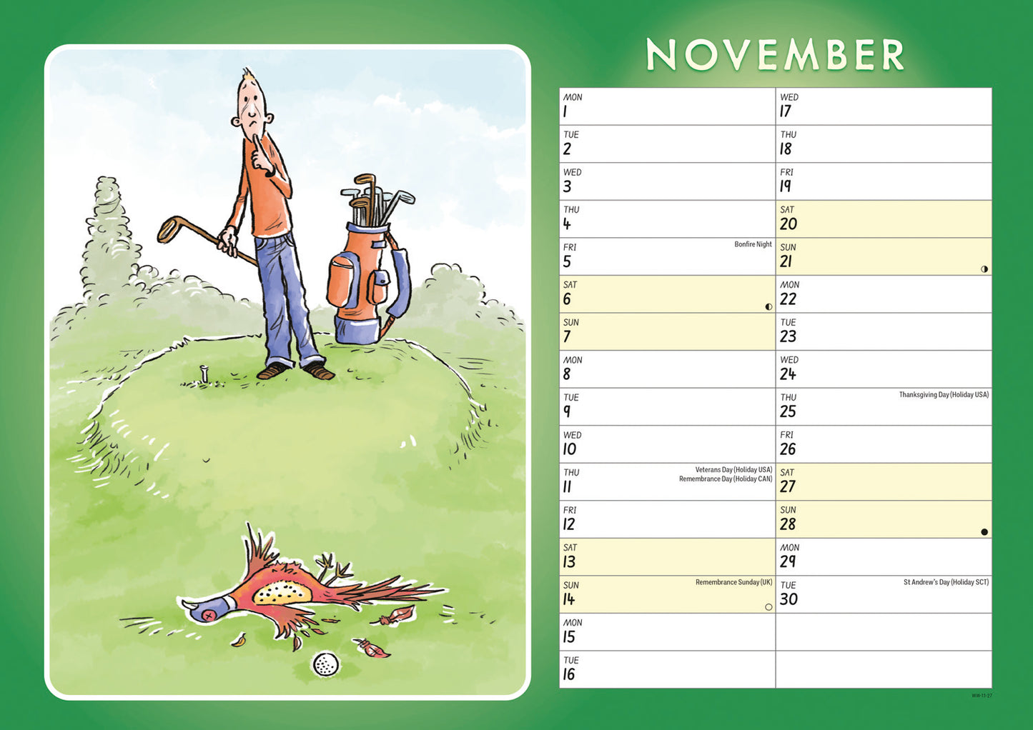 Golf, Young At Heart A4 Calendar 2027