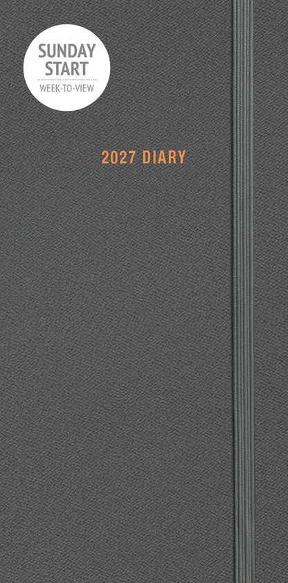 Sunday Start Charcoal Slim Diary 2027