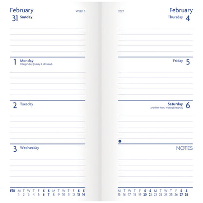 Sunday Start Charcoal Slim Diary 2027