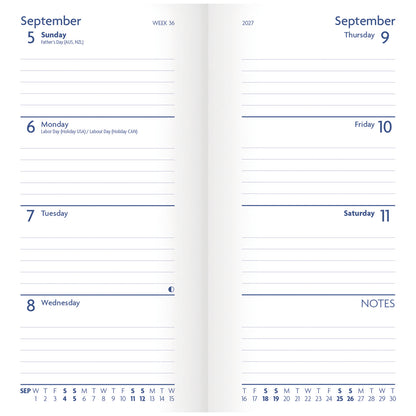 Sunday Start Charcoal Slim Diary 2027