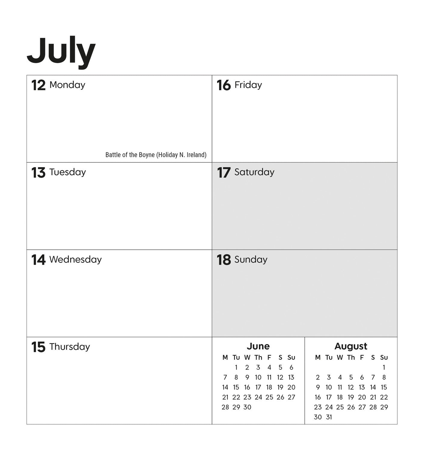 Essential Week-To-View Easel Calendar 2027