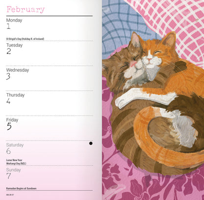 Cats Illustrated Slim Diary 2027