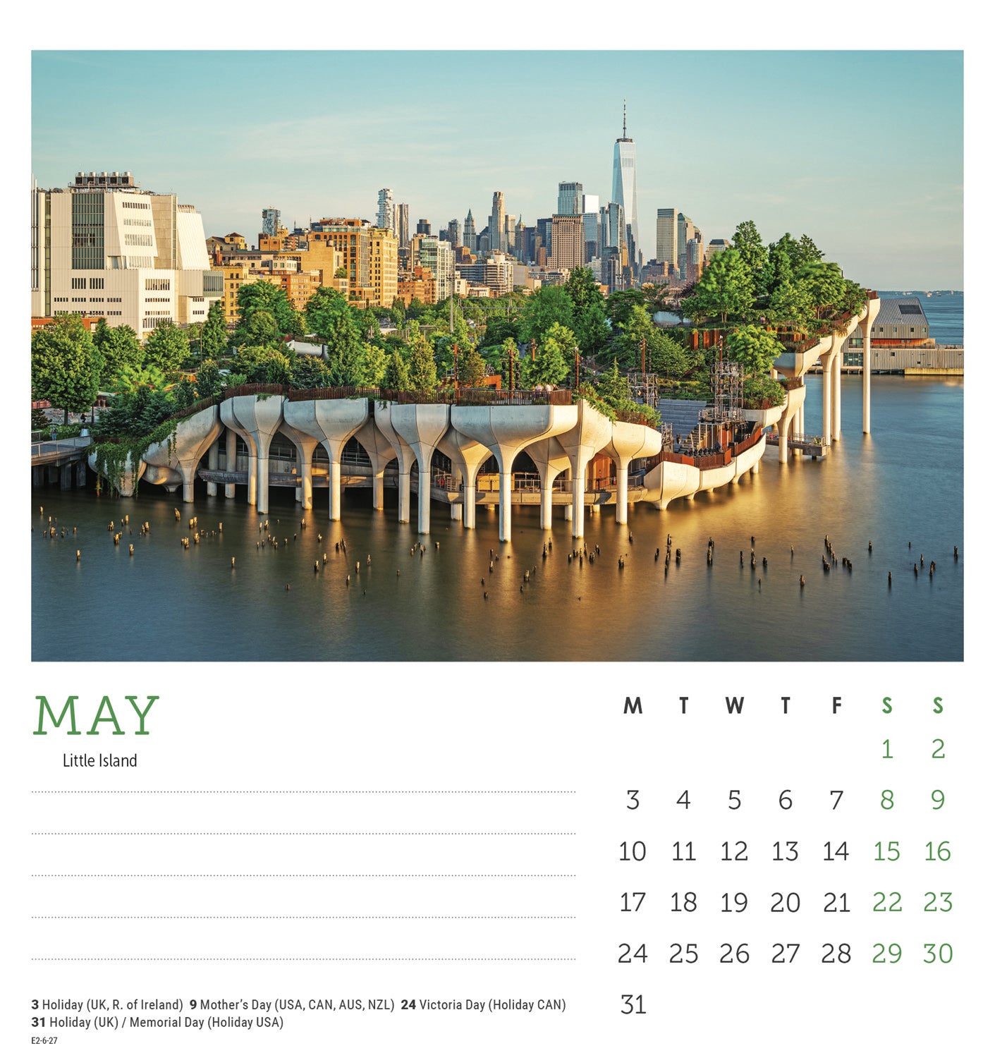 New York Easel Calendar 2027
