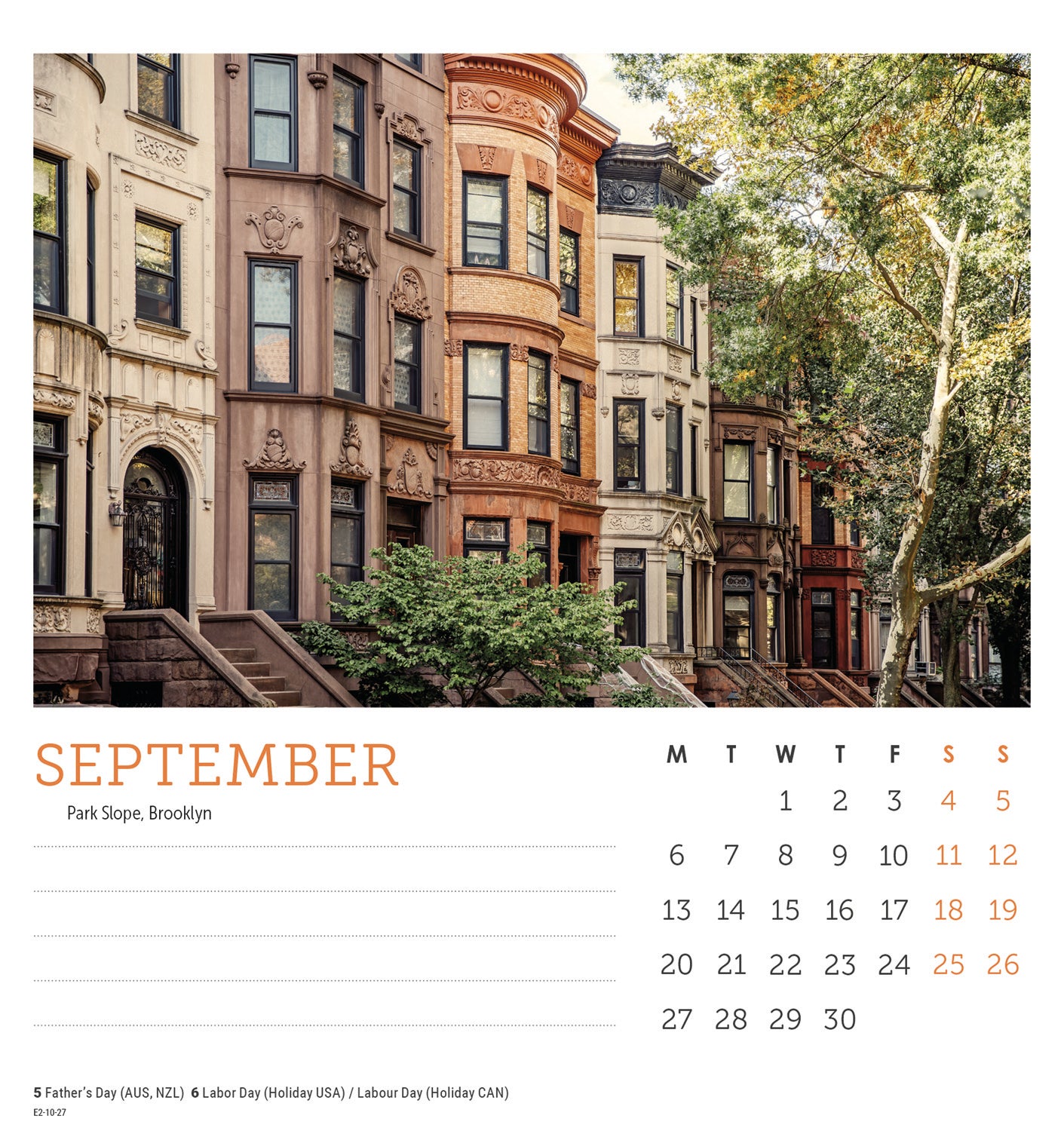New York Easel Calendar 2027