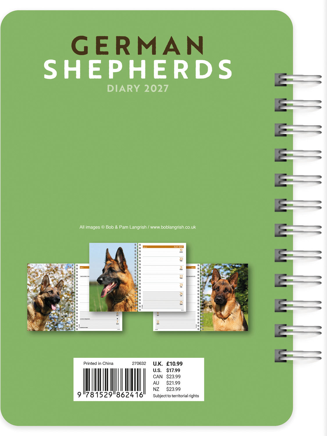 German Shepherds A5 Diary 2027