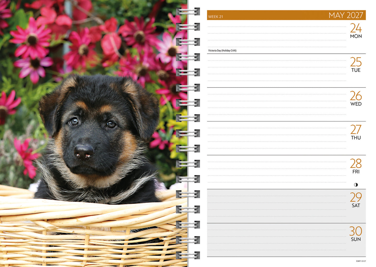 German Shepherds A5 Diary 2027