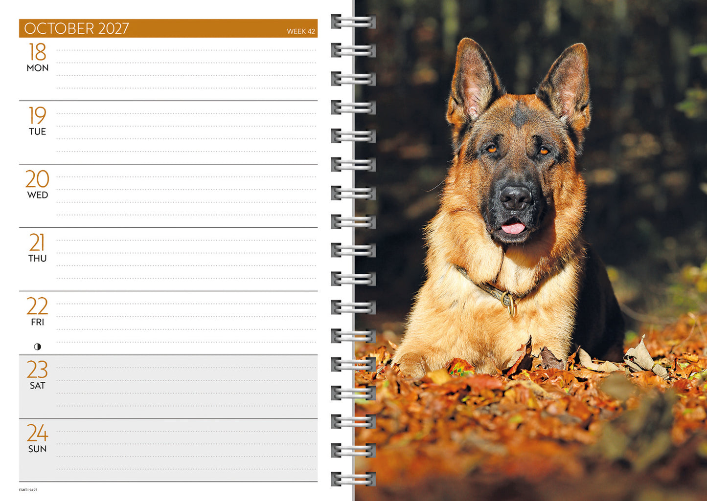 German Shepherds A5 Diary 2027