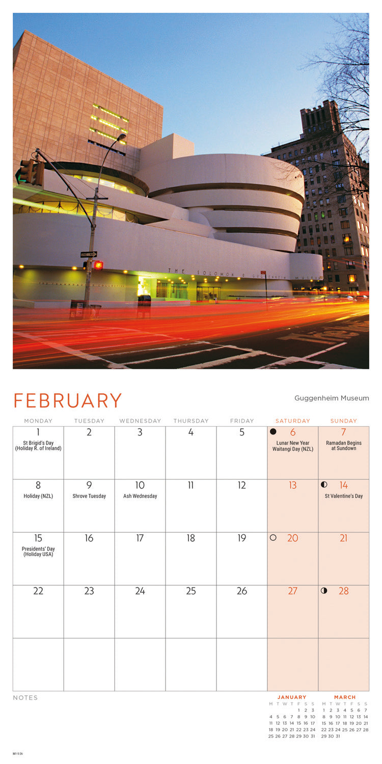 New York Mini Calendar 2027