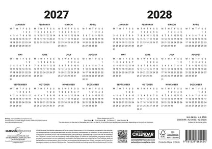 Red & Black Large Boldtype A4 Calendar 2027