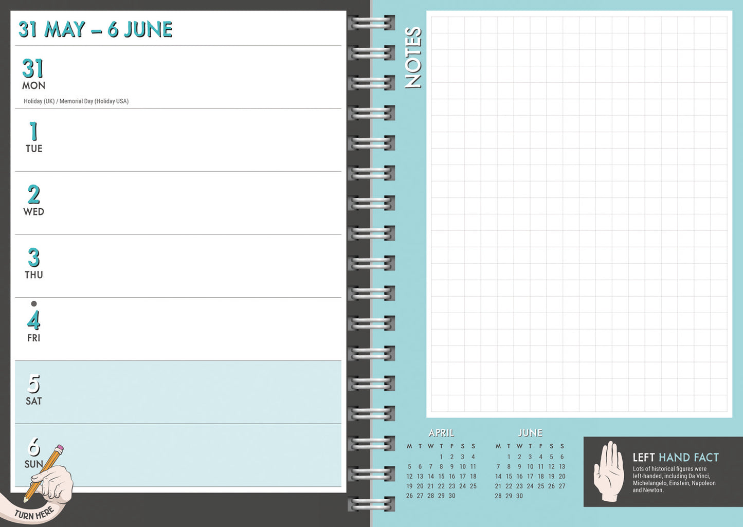 Left Handed A5 Diary 2027