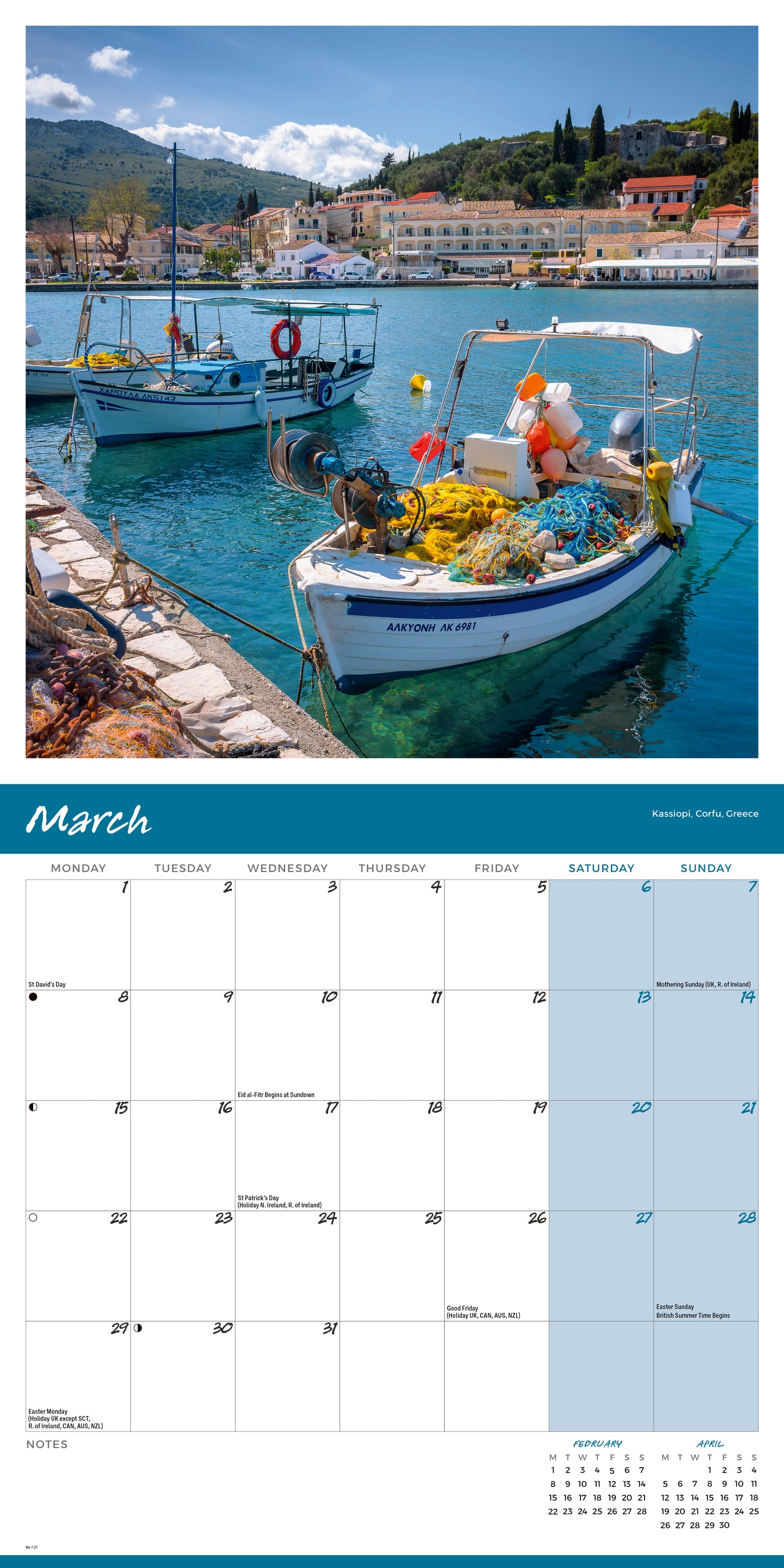Europe Wall Calendar 2027