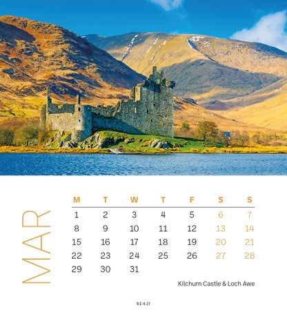 Scottish Lochs & Mountains Mini Easel Calendar 2027