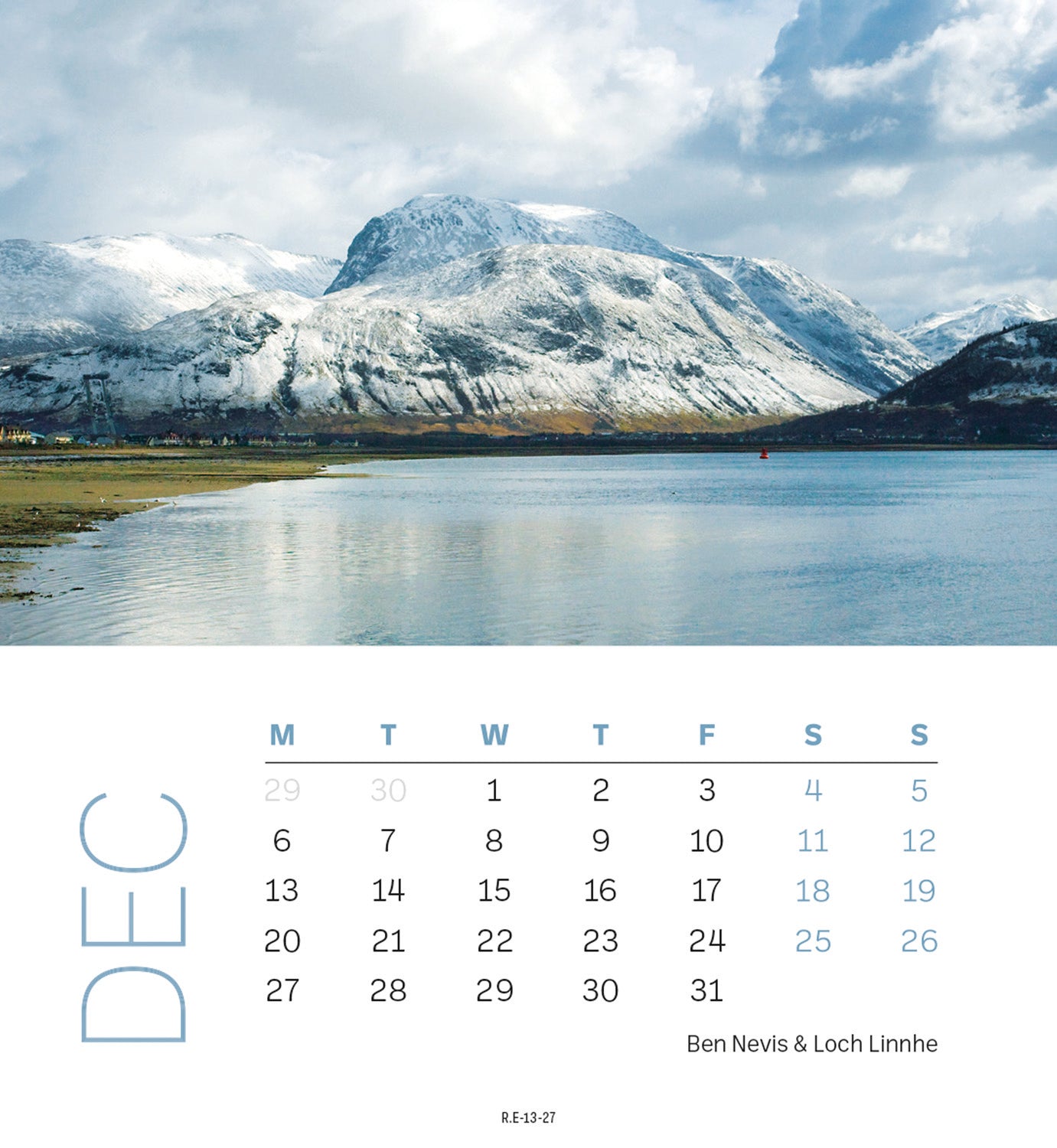 Scottish Lochs & Mountains Mini Easel Calendar 2027