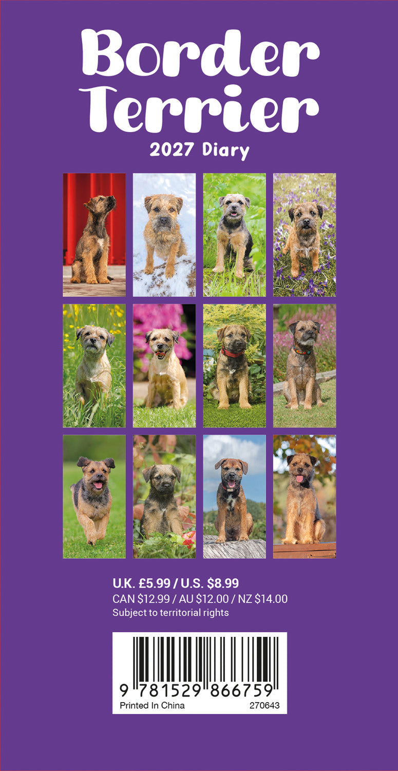 Border Terriers Slim Diary 2027