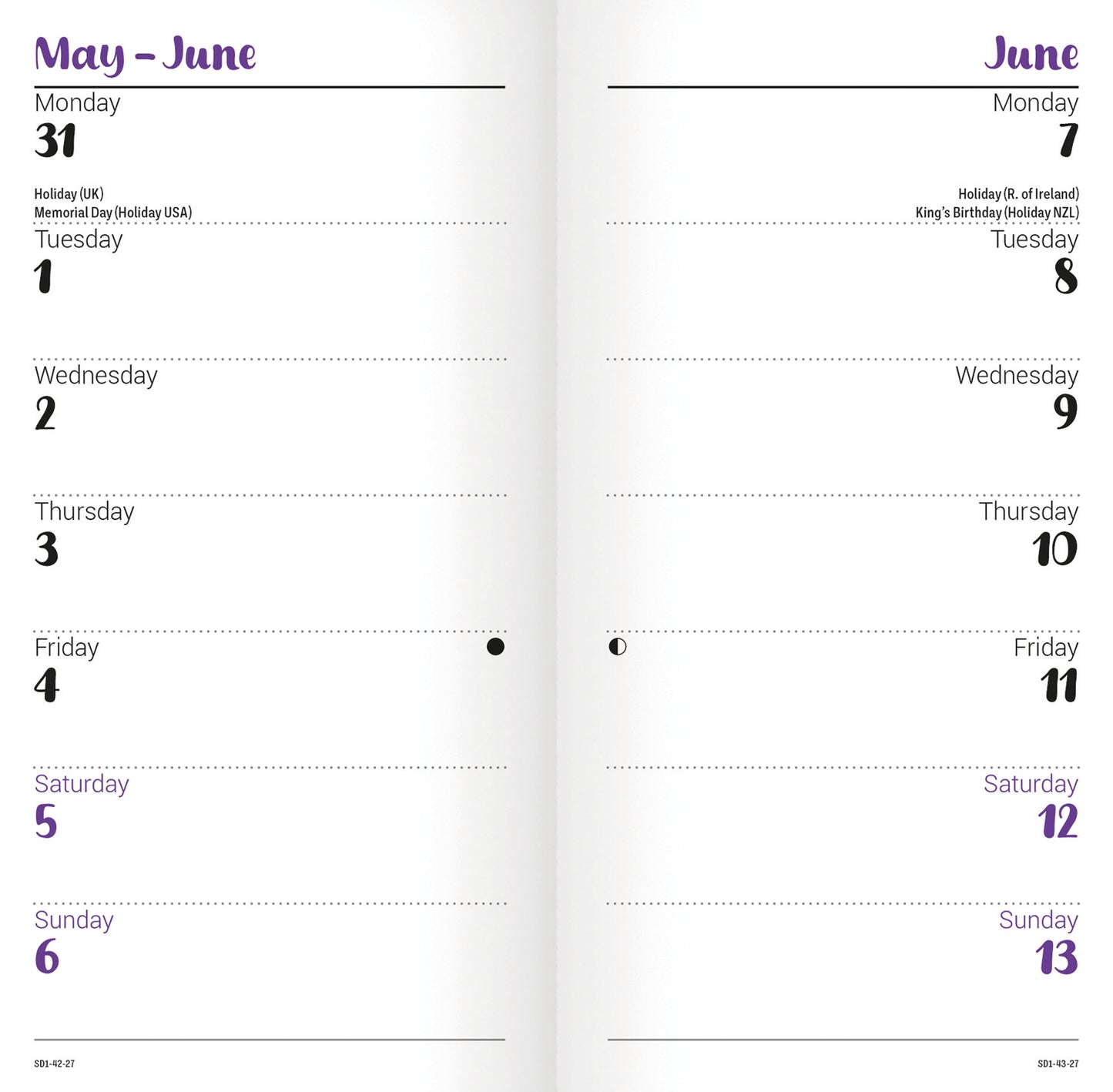 Border Terriers Slim Diary 2027