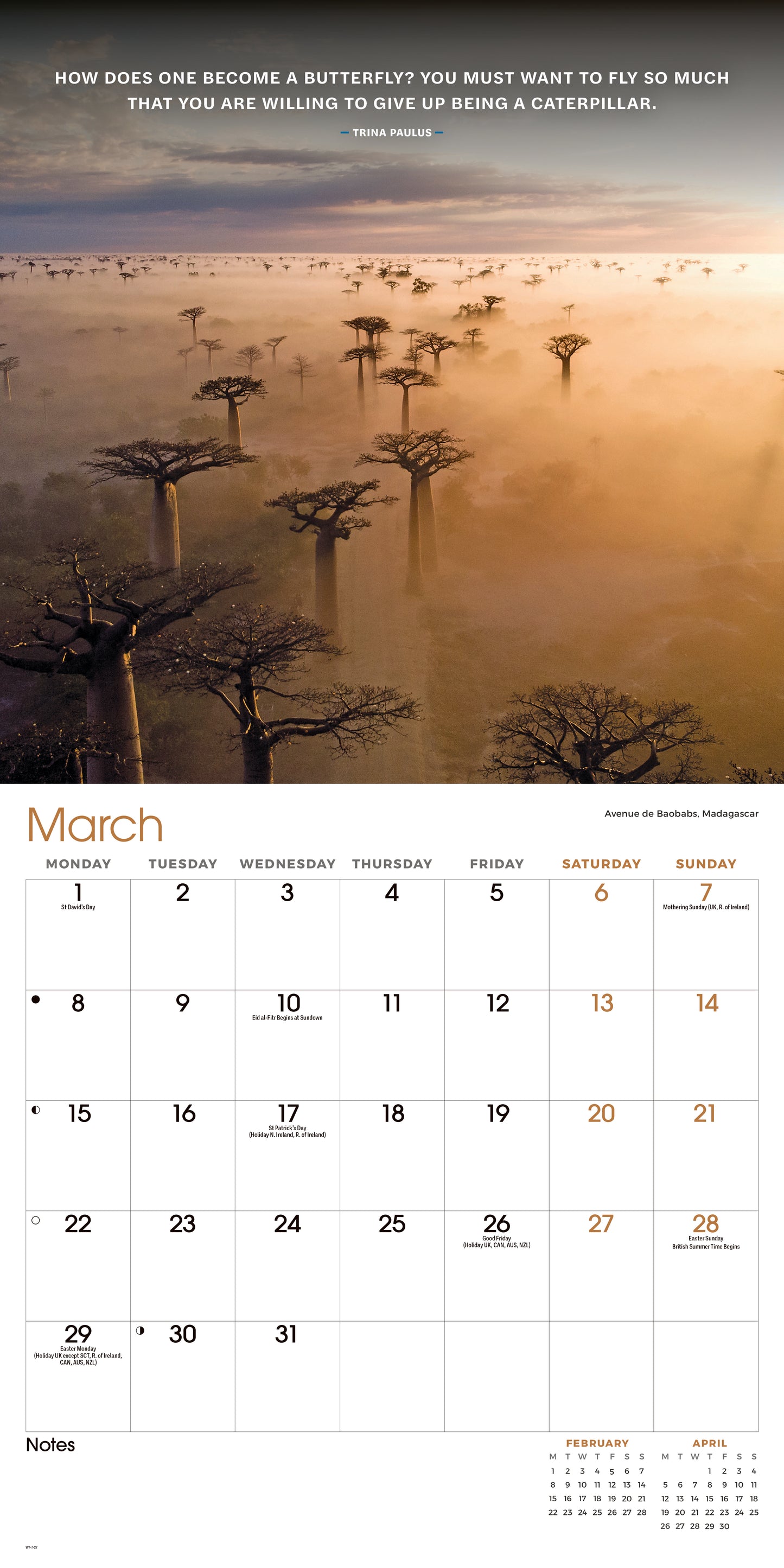 Motivation Wall Calendar 2027