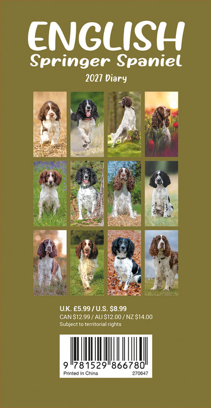 English Springer Spaniels Slim Diary 2027