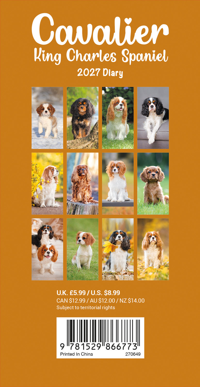 Cavalier King Charles Spaniels Slim Diary 2027