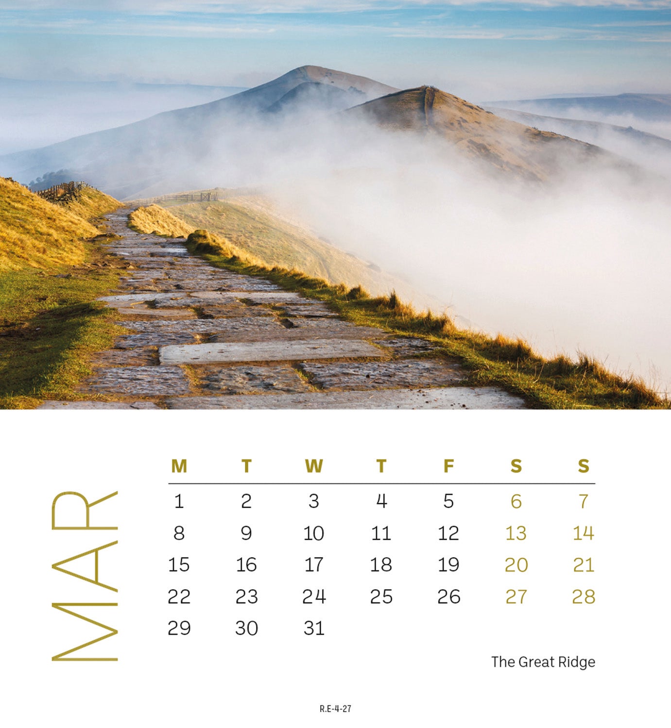 Peak District Mini Easel Calendar 2027