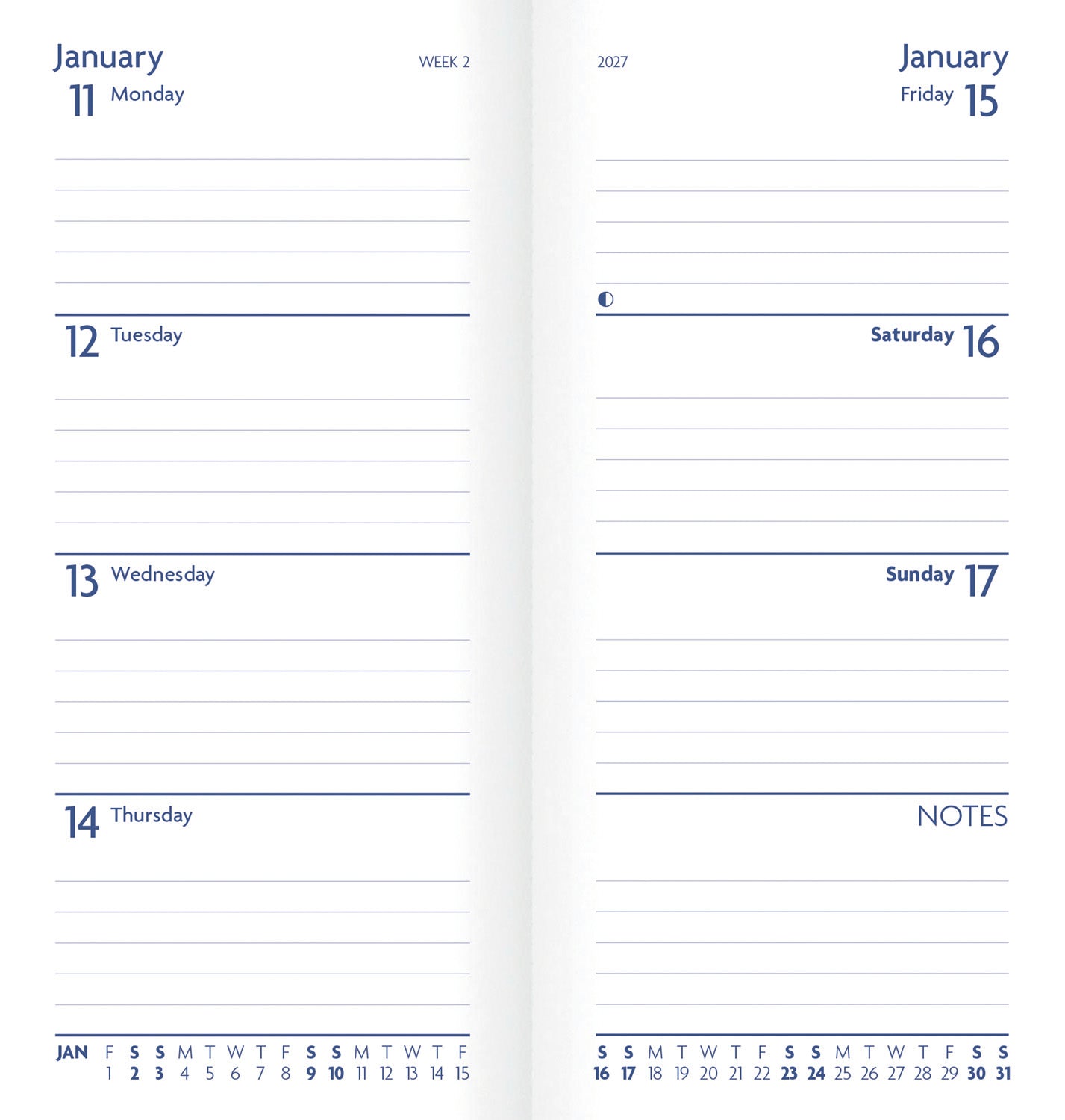 Fashion Diary Purple Soft Touch Slim Diary 2027