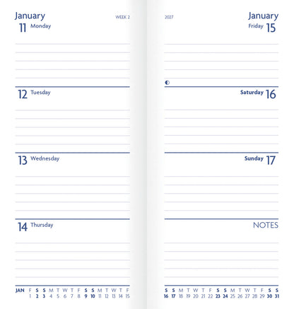 Fashion Diary Charcoal Slim Diary 2027