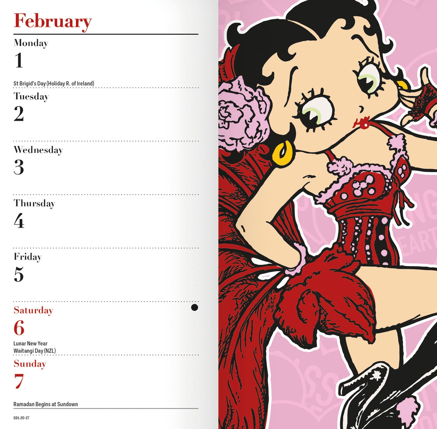 Betty Boop Slim Diary 2027