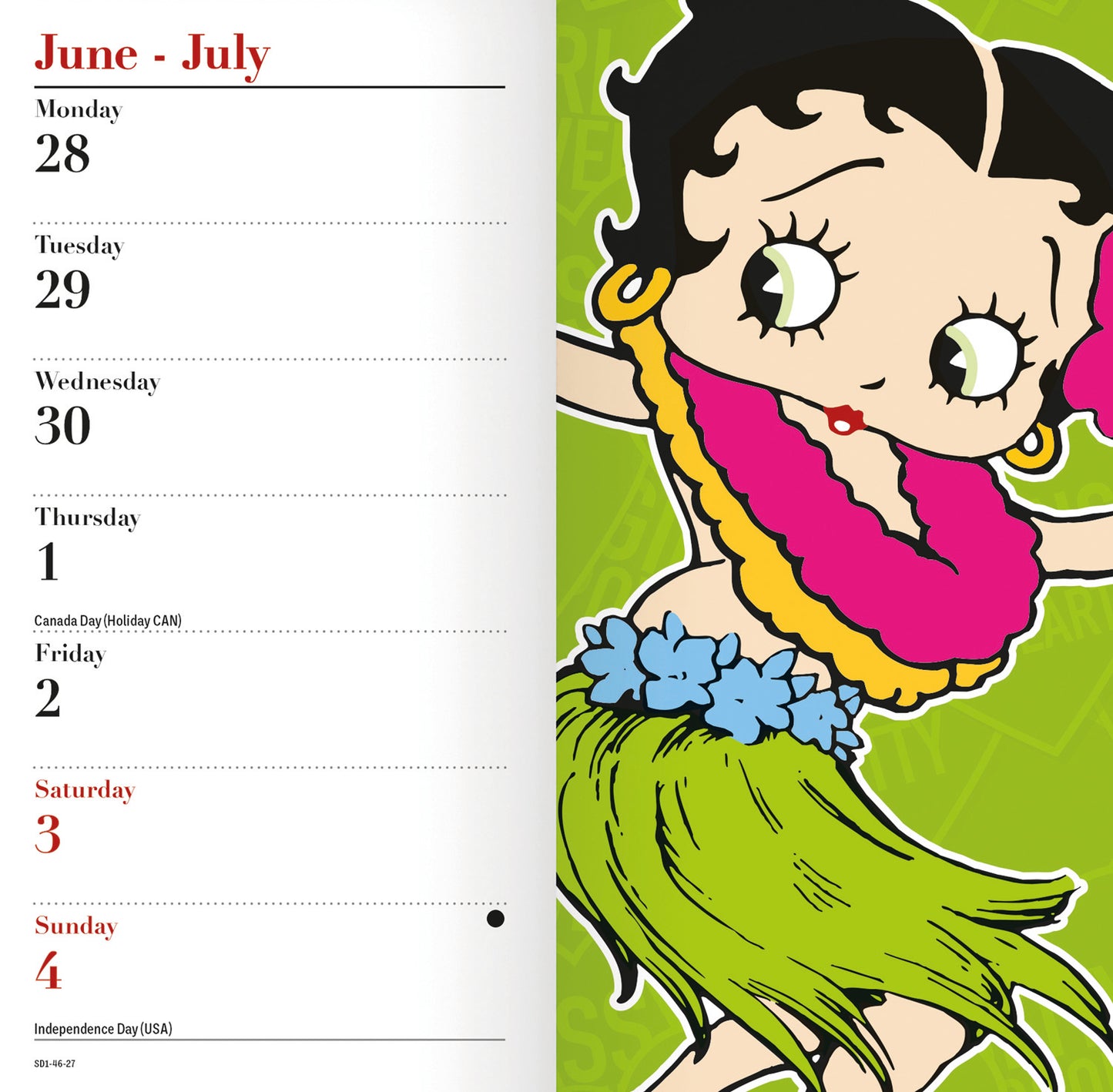 Betty Boop Slim Diary 2027