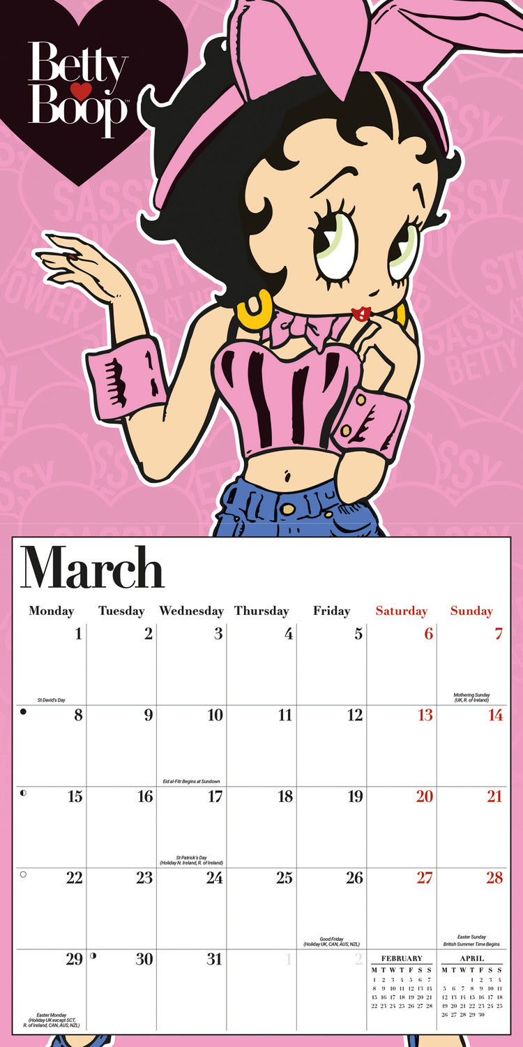Betty Boop Wall Calendar 2027