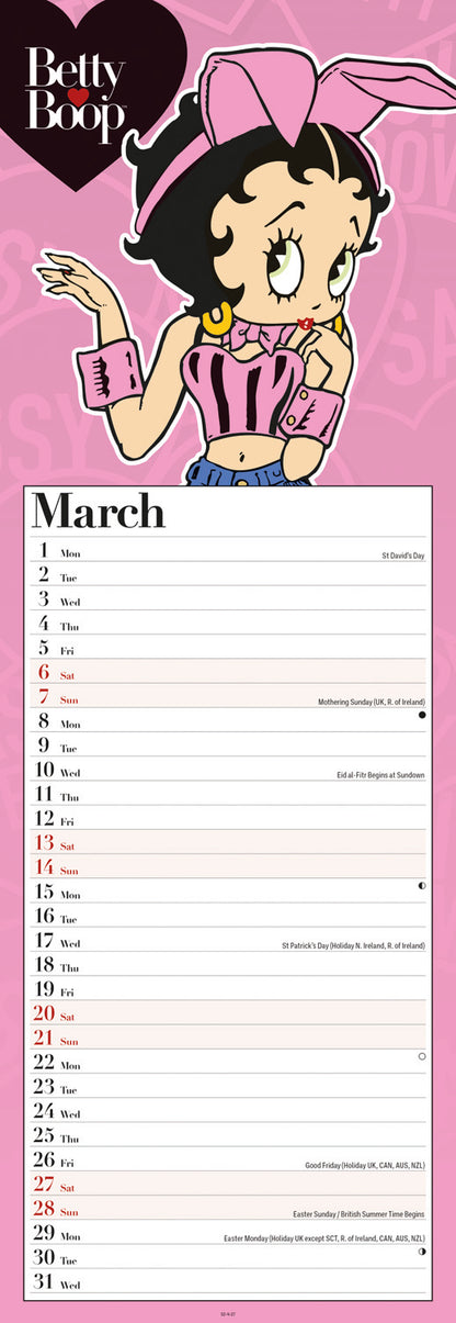 Betty Boop Slim Calendar 2027
