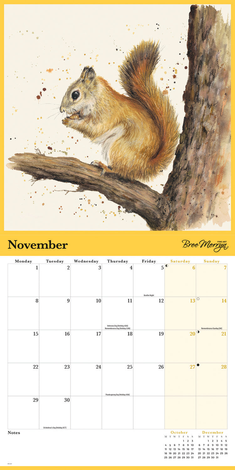 Bree Merryn British Wildlife Wall Calendar 2027