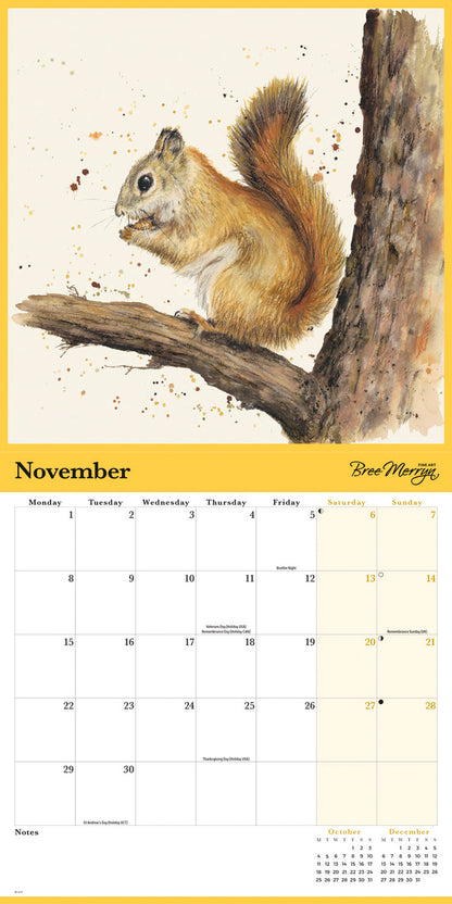 Bree Merryn British Wildlife Wall Calendar 2027