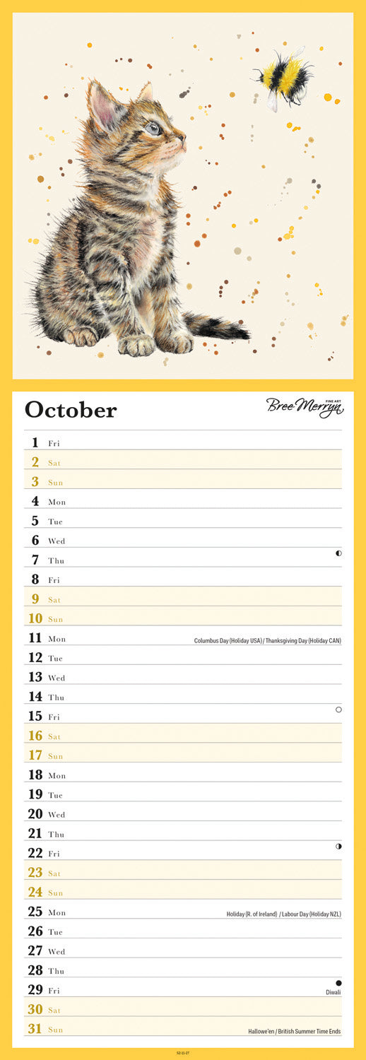 Bree Merryn Bumble & Buddies Slim Calendar 2027