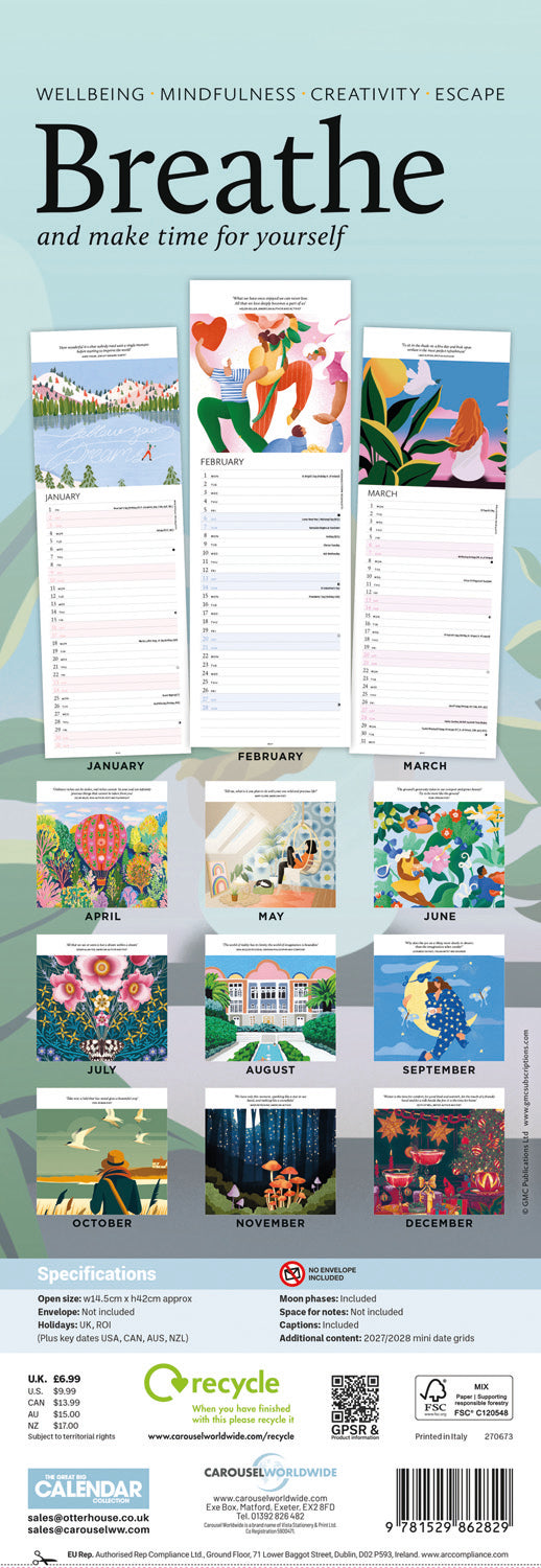 Breathe Slim Calendar 2027