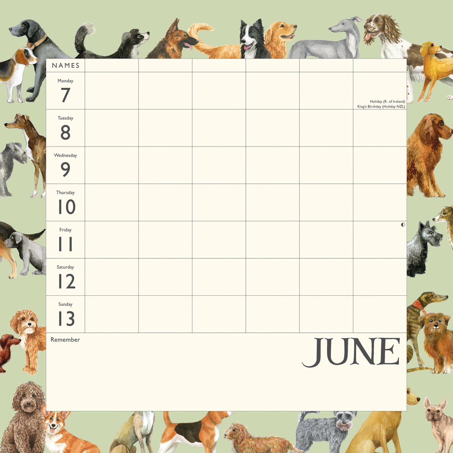 Emma Bridgewater Dates Dinners & Dog Walks WT Planner Wall Calendar 2027