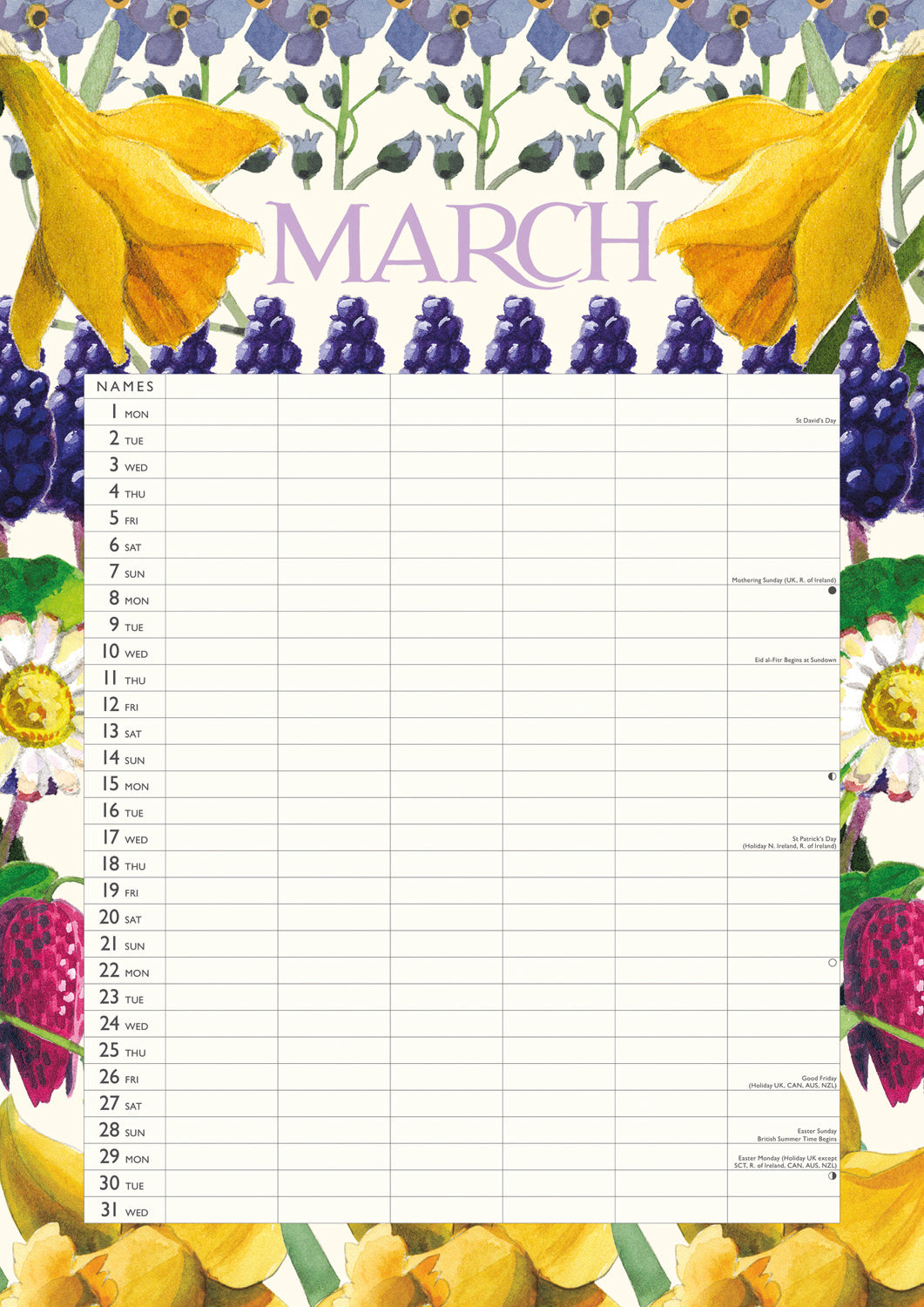 Emma Bridgewater Planner A3 Calendar 2027