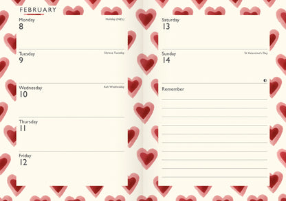 Emma Bridgewater Double Hearts A6 Diary 2027