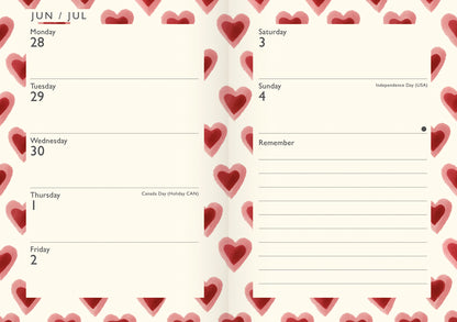 Emma Bridgewater Double Hearts A6 Diary 2027