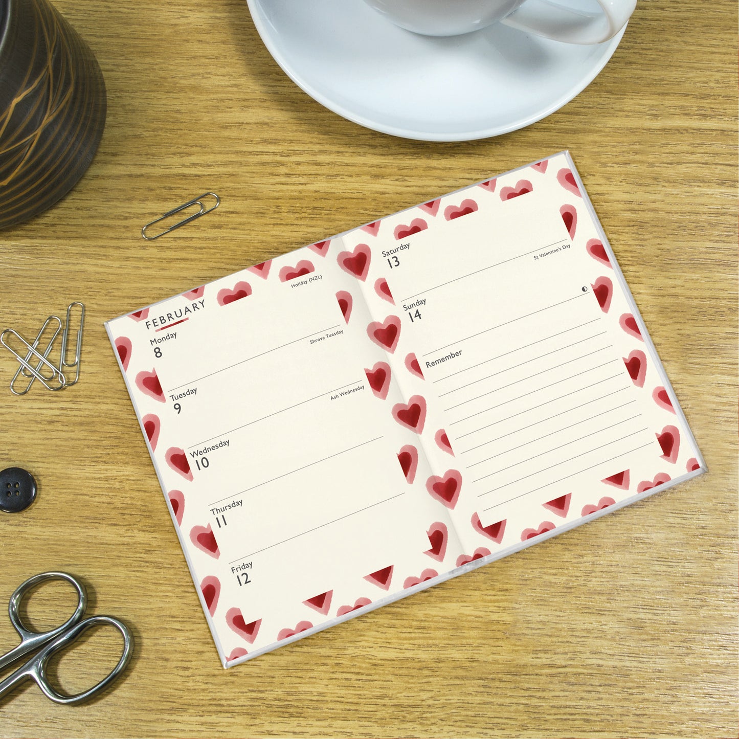 Emma Bridgewater Double Hearts A6 Diary 2027