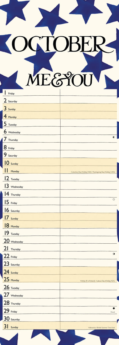 Emma Bridgewater Me & You Planner Slim Calendar 2027