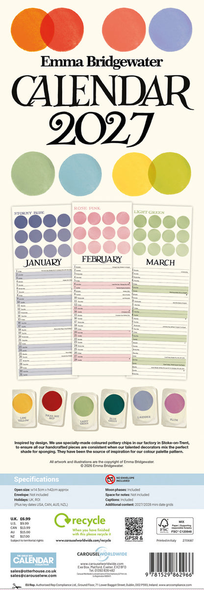 Emma Bridgewater Slim Calendar 2027