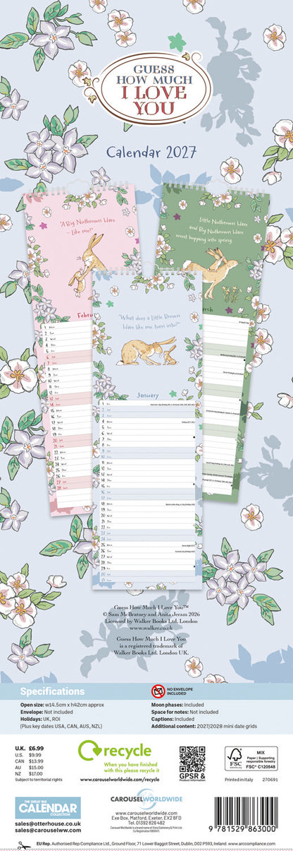 Guess How Much I Love You Slim Calendar 2027