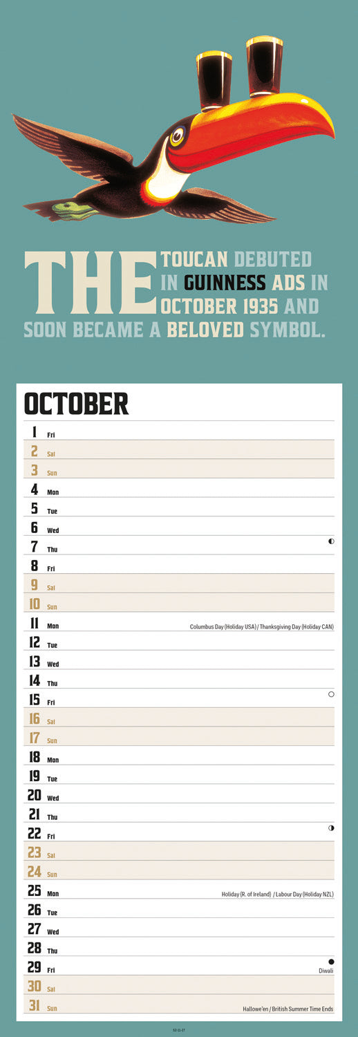 Guinness Slim Calendar 2027