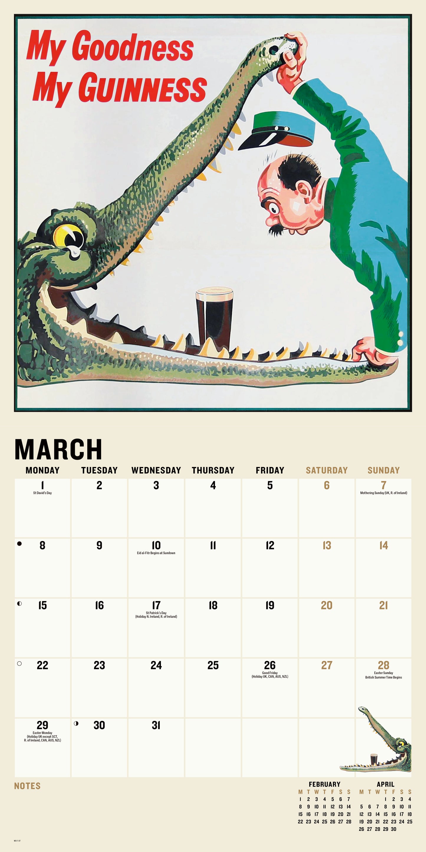 Guinness Poster Art Wall Calendar 2027